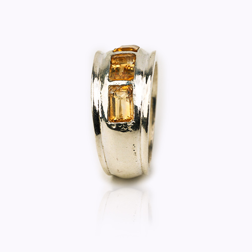 925 Sterling Silver Ring Natural Hessonite Gomed Fancy Gemstone Ring For  Men's | eBay